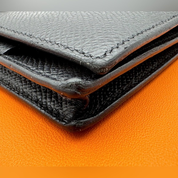 Hermes Bearn Soufflet Bifold Long Wallet Epsom Noir Black France Box - Picture 16 of 16